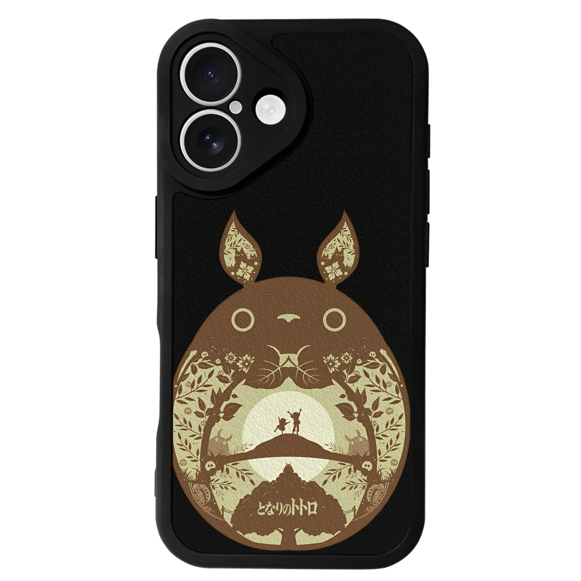 となりのトトロ グッズ トトロ - IPhone 16シリーズ対応 ・ シリコンスマホケース ・ レザー調 ・ 高精度フィット ・ 耐衝撃 ・ ワイヤレス充電対応 ・ 精密カット